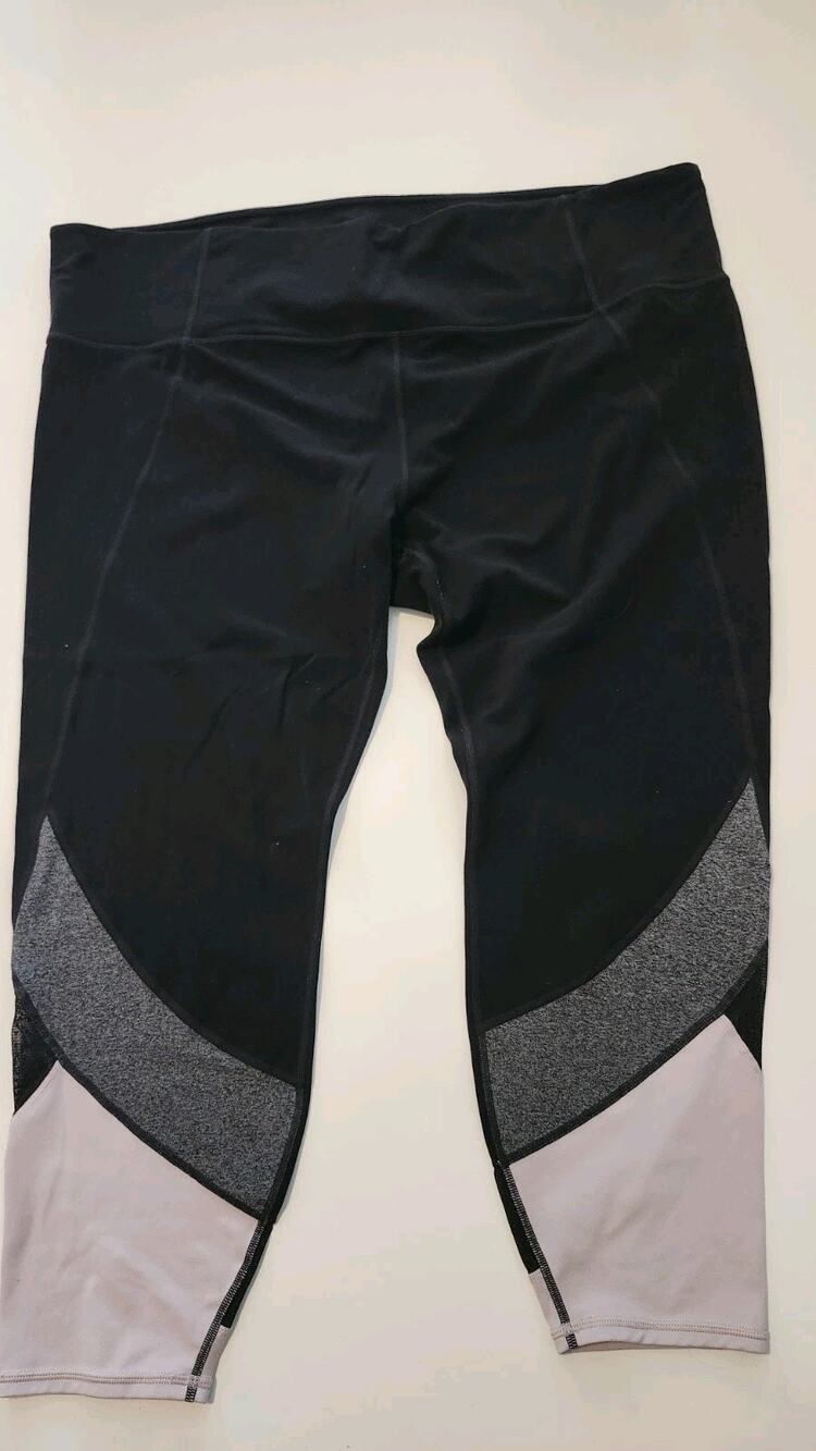 Athleta Colorblock Capri Leggings Women's Plus Size 2X Yoga Crop #487